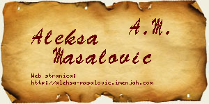 Aleksa Masalović vizit kartica
